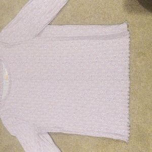 Girls light purple short sleeve shirt with white flowers size 10-12